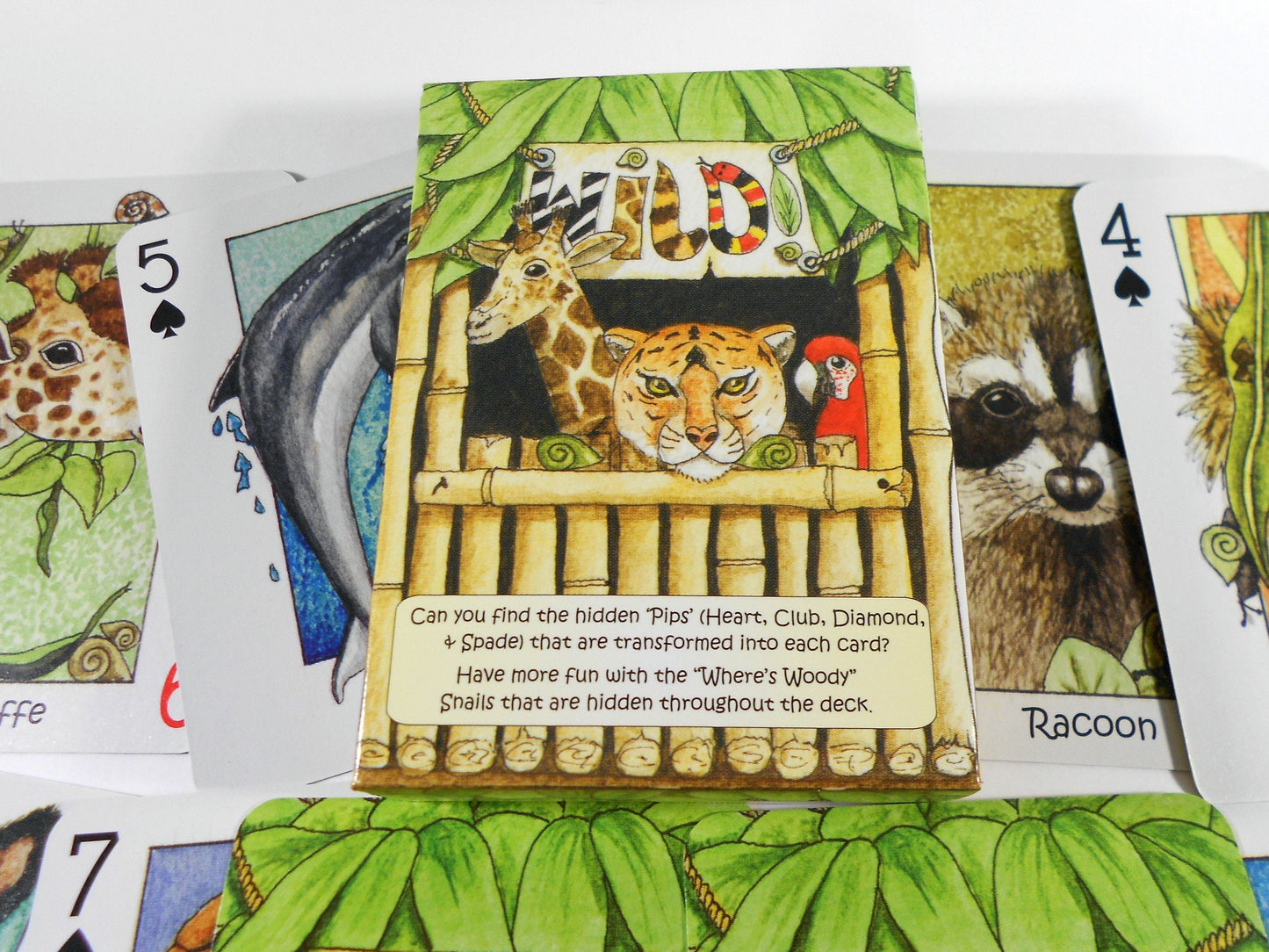 Wild! Deck of Playing Cards - Unique Seek-N-Find feature where you find hidden images in cards - Features artwork of animals by Peter Wood