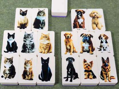 Dogs and Cats Mahjong Tile Game: Seaside Escape, Memory Match - Made in USA