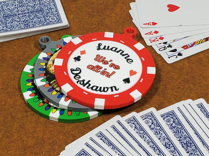 Personalized Poker Chip Christmas Ornament: Photo Keepsake, Made in USA