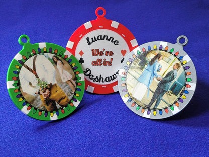 Personalized Poker Chip Christmas Ornament: Photo Keepsake, Made in USA