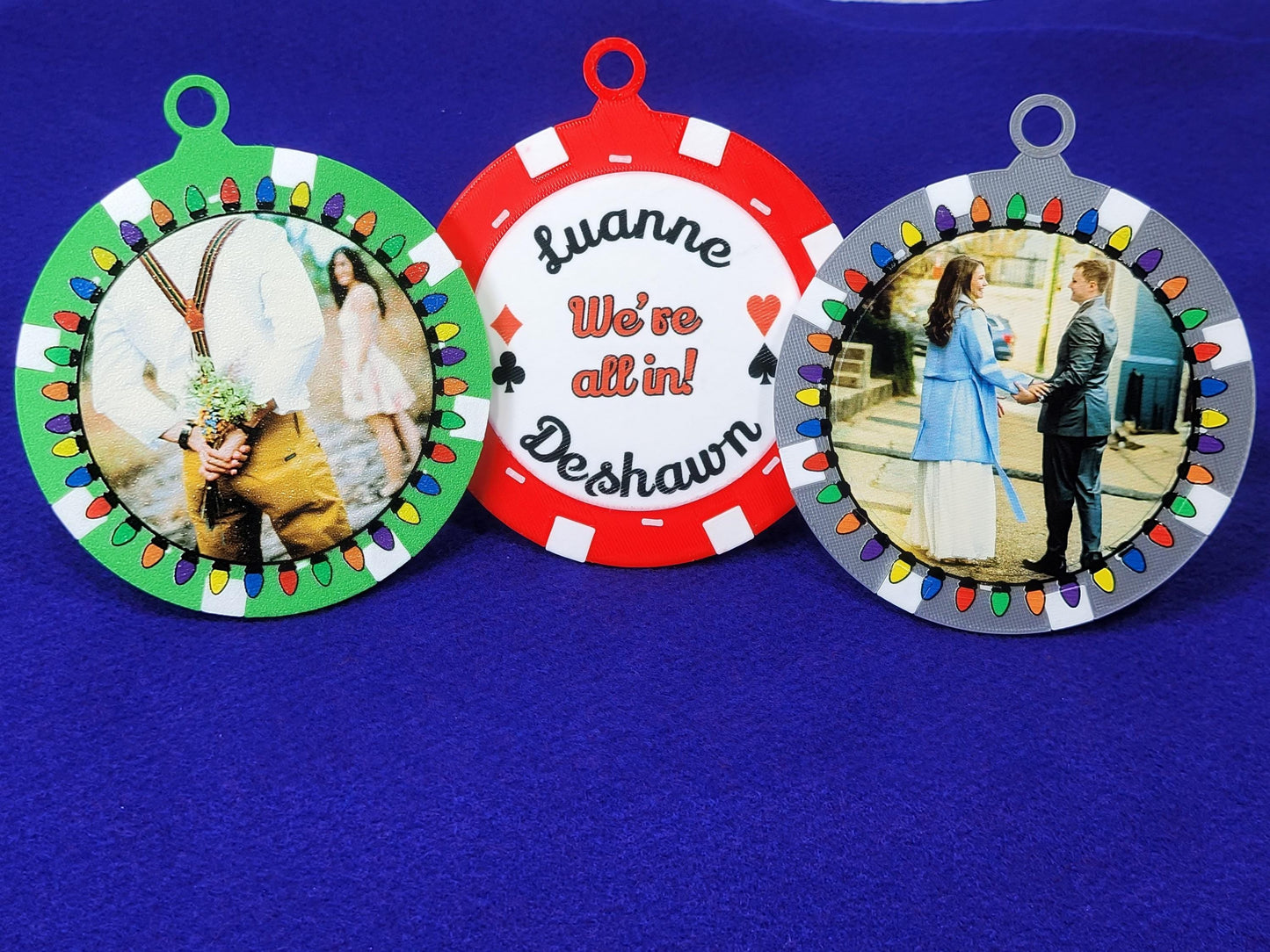 Personalized Poker Chip Christmas Ornament: Photo Keepsake, Made in USA