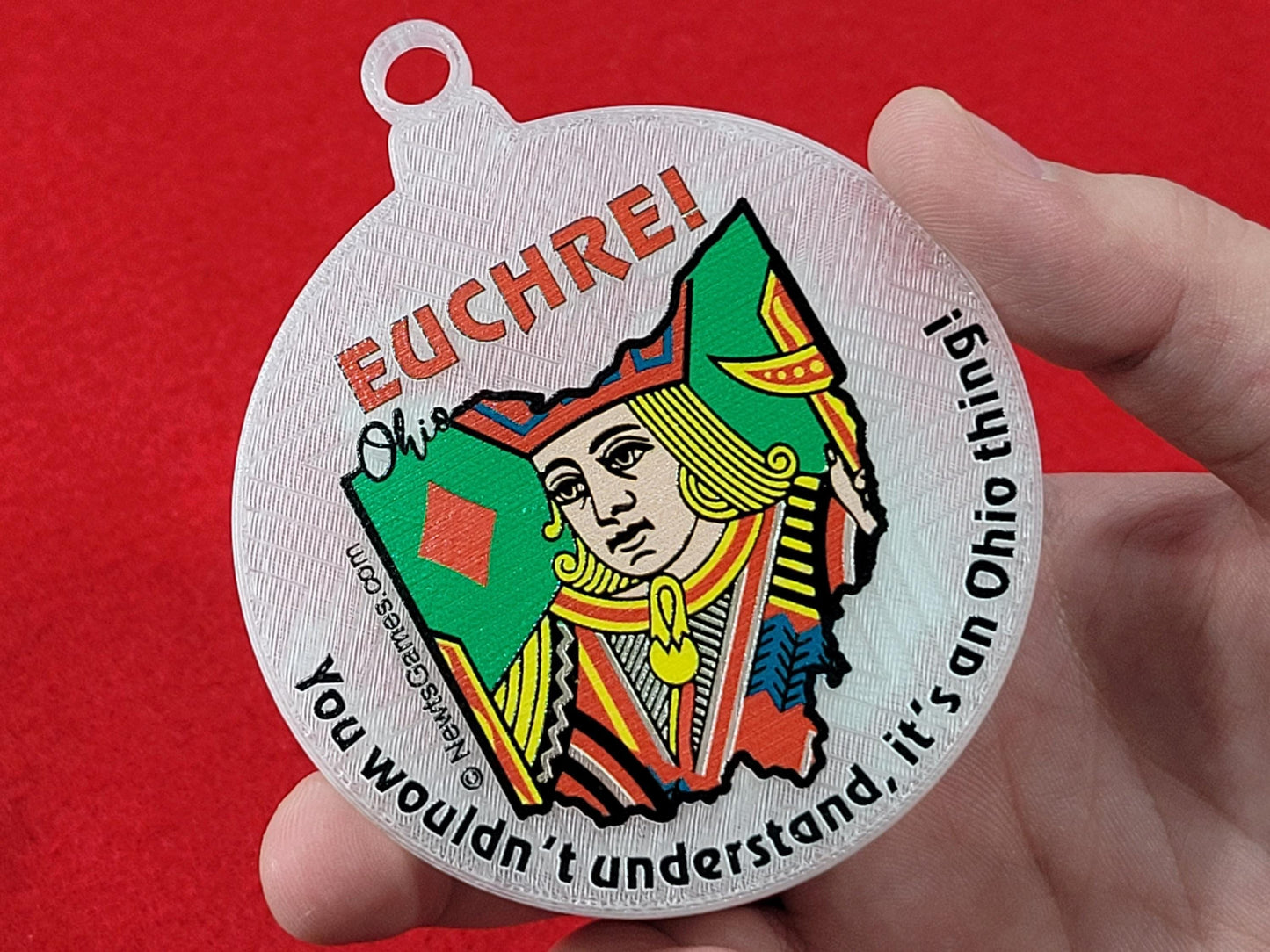 Euchre: You Wouldn't Understand...Christmas Ornament for Ohio, Michigan, Pennsylvania or Indiana - Made in USA