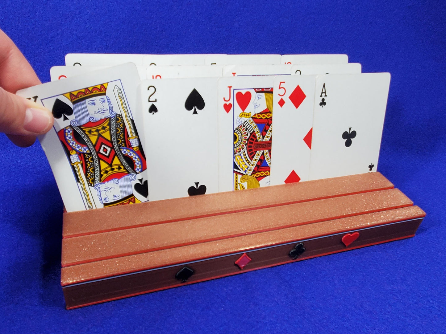 Suited Playing Cardholder: Ritzy Design, Holds about 50 playing cards