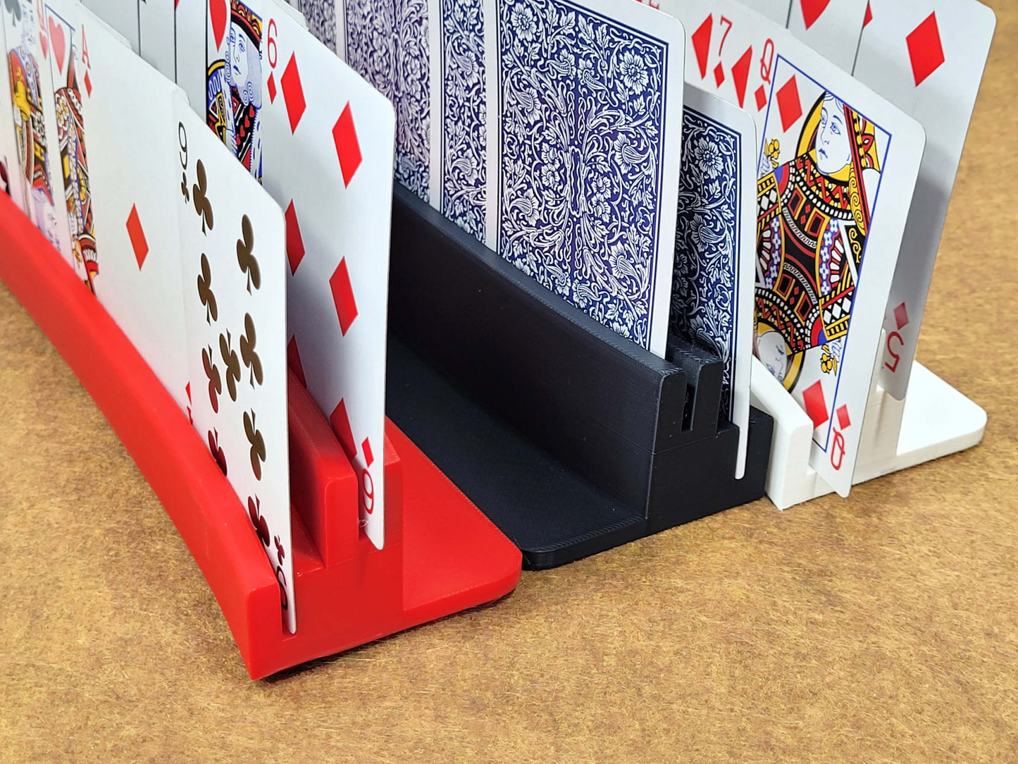 Personalize Playing cardholder: Curved, Two-Tier Plastic Stand, US Made