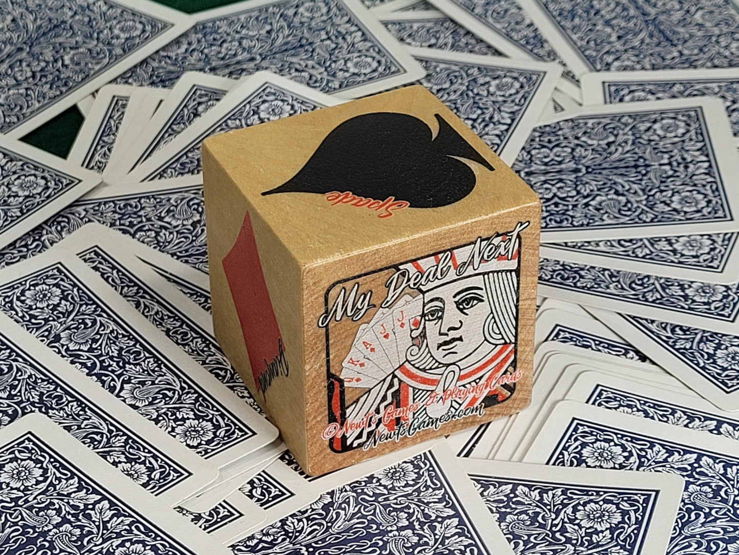 American State Trump Marker: Euchre, Pinochle, Bridge - Handmade Wood Cube