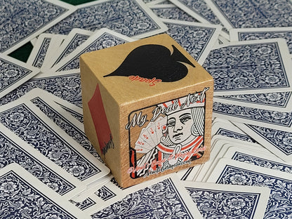 American State Trump Marker: Euchre, Pinochle, Bridge - Handmade Wood Cube
