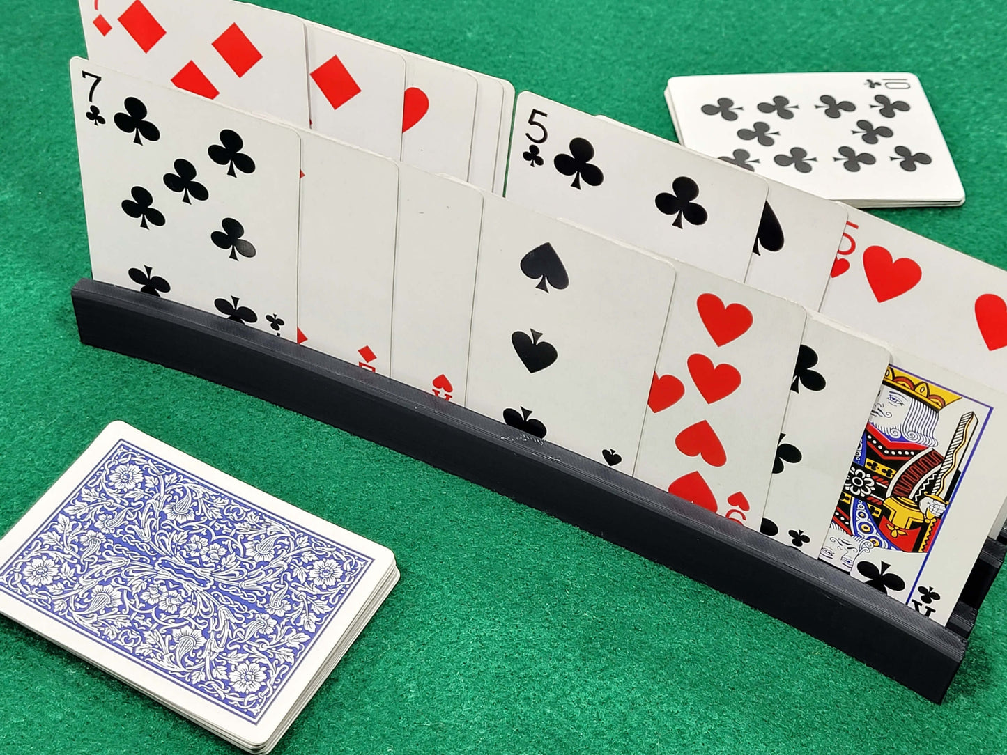 Personalize Playing cardholder: Curved, Two-Tier Plastic Stand, US Made