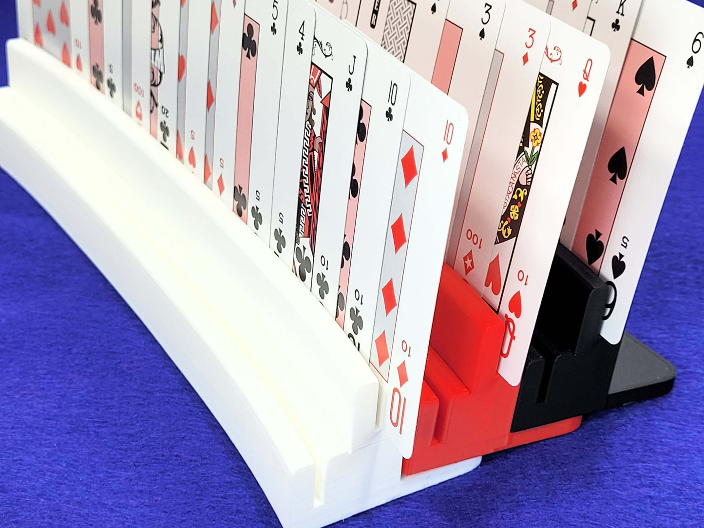 Personalize Playing cardholder: Curved, Two-Tier Plastic Stand, US Made