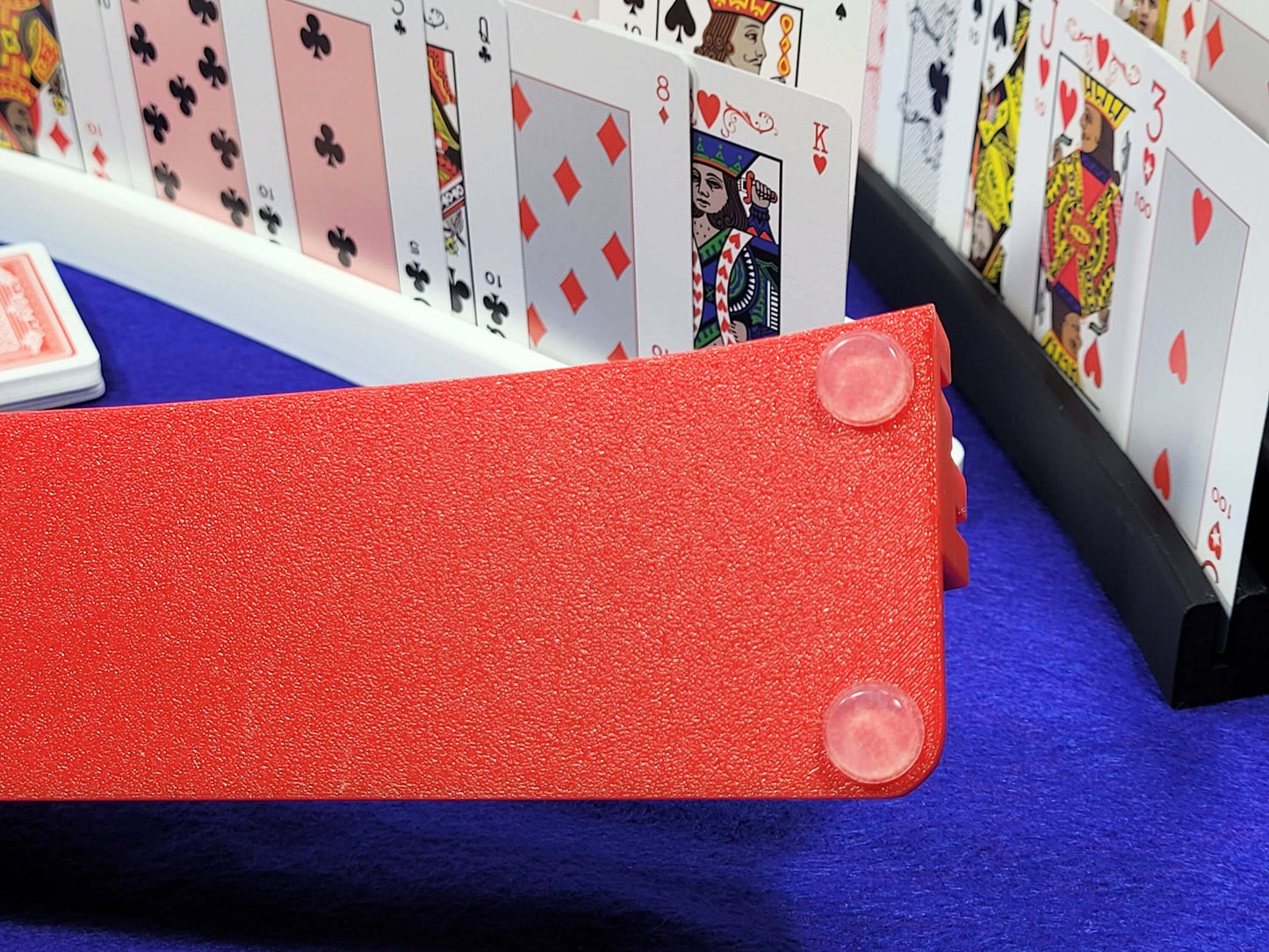 Personalize Playing cardholder: Curved, Two-Tier Plastic Stand, US Made