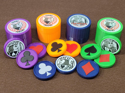 Suited Trump Marker Token Set: Plastic Card Games Indicator