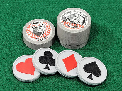 Suited Trump Marker Token Set: Plastic Card Games Indicator