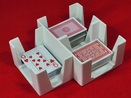 3 or 9 deck Playing Card Tray: Sidecard Caddy for Samba, Hand and Foot