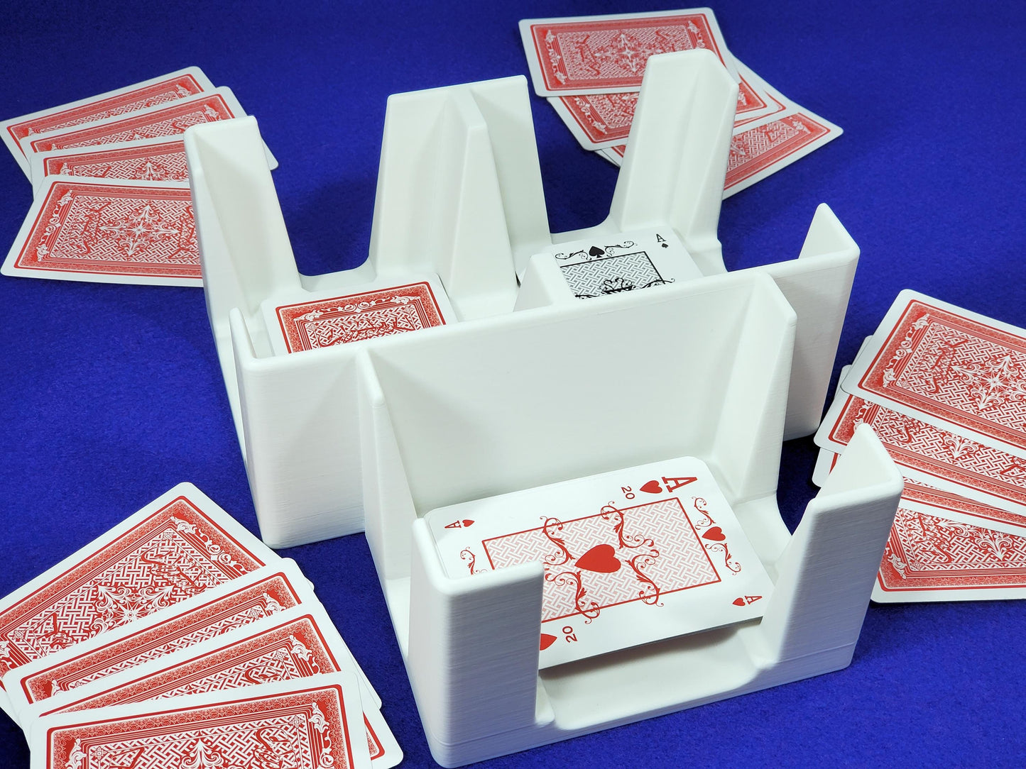 3 or 9 deck Playing Card Tray: Sidecard Caddy for Samba, Hand and Foot