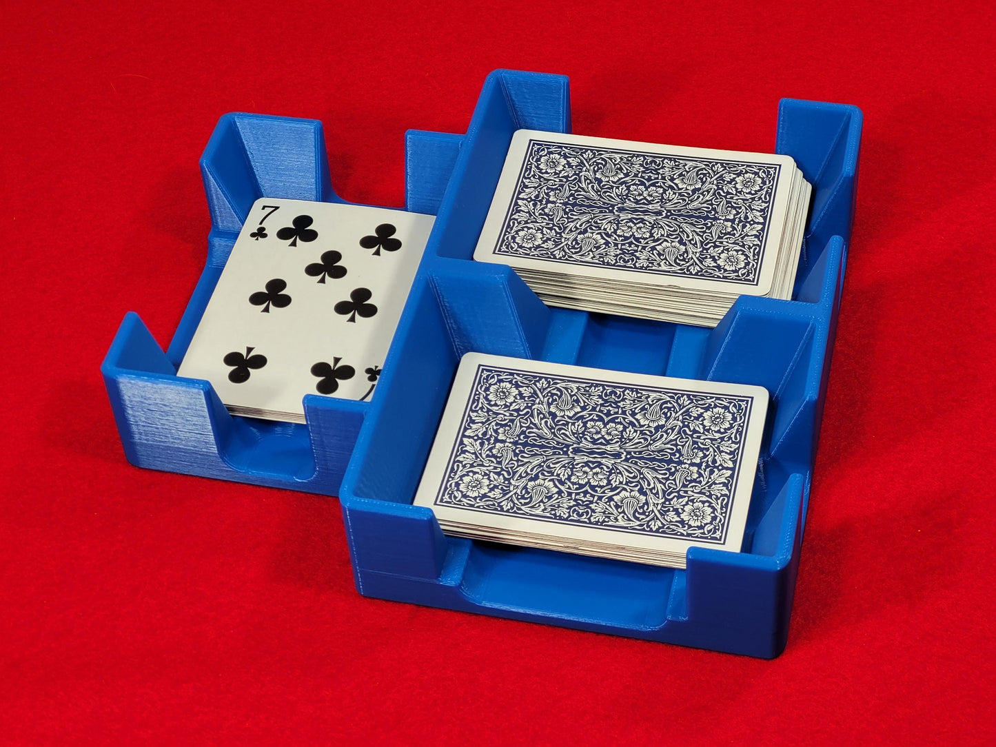 3 or 9 deck Playing Card Tray: Sidecard Caddy for Samba, Hand and Foot
