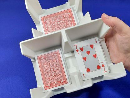 3 or 9 deck Playing Card Tray: Sidecard Caddy for Samba, Hand and Foot