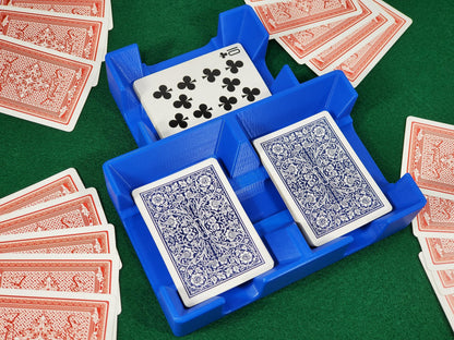 3 or 9 deck Playing Card Tray: Sidecard Caddy for Samba, Hand and Foot