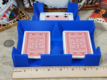 3 or 9 deck Playing Card Tray: Sidecard Caddy for Samba, Hand and Foot