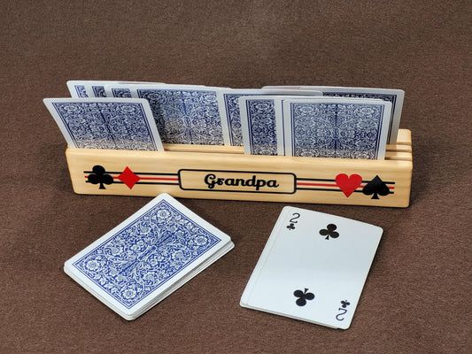 Custom Pine Wood Playing Card Holder: Arthritis Aid