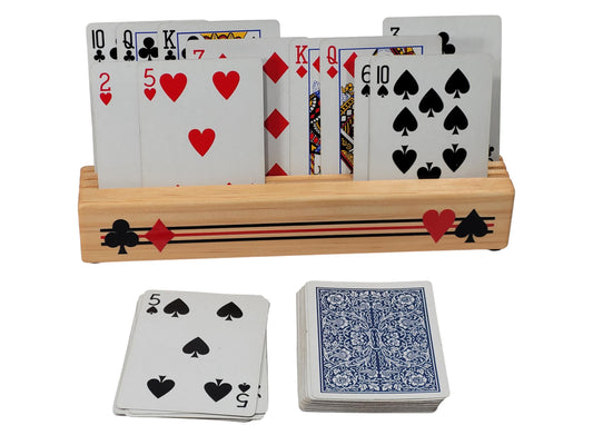 Custom Pine Wood Playing Card Holder: Arthritis Aid