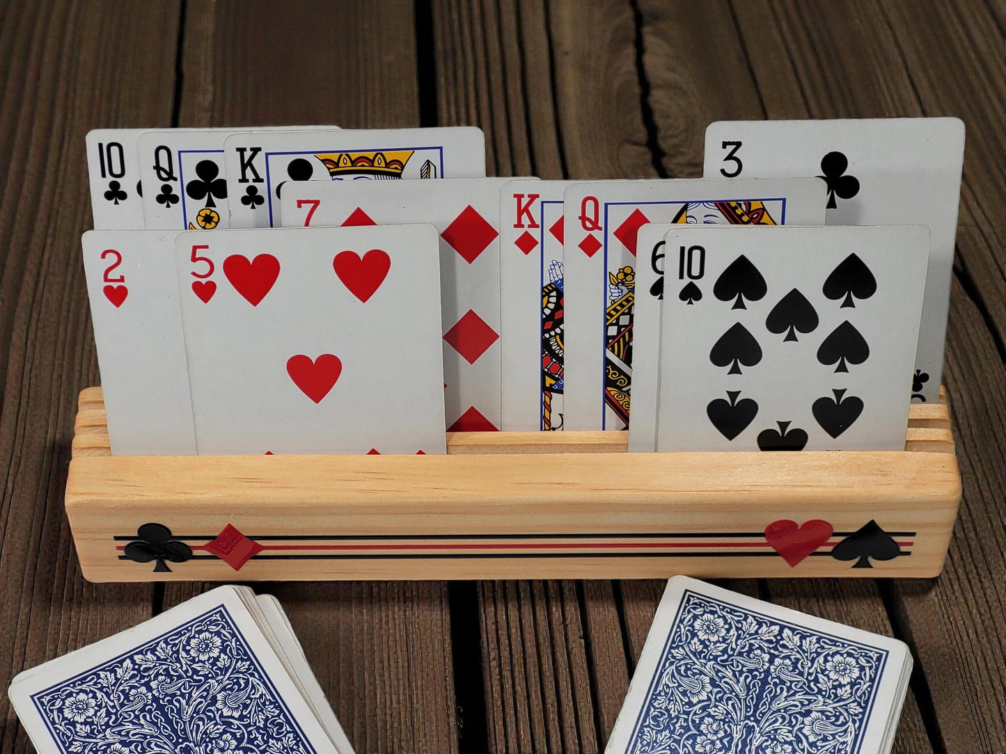 Custom Pine Wood Playing Card Holder: Arthritis Aid