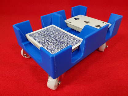 Gliding Playing Card Tray: Heavy duty wheels help it slide across surfaces for card games