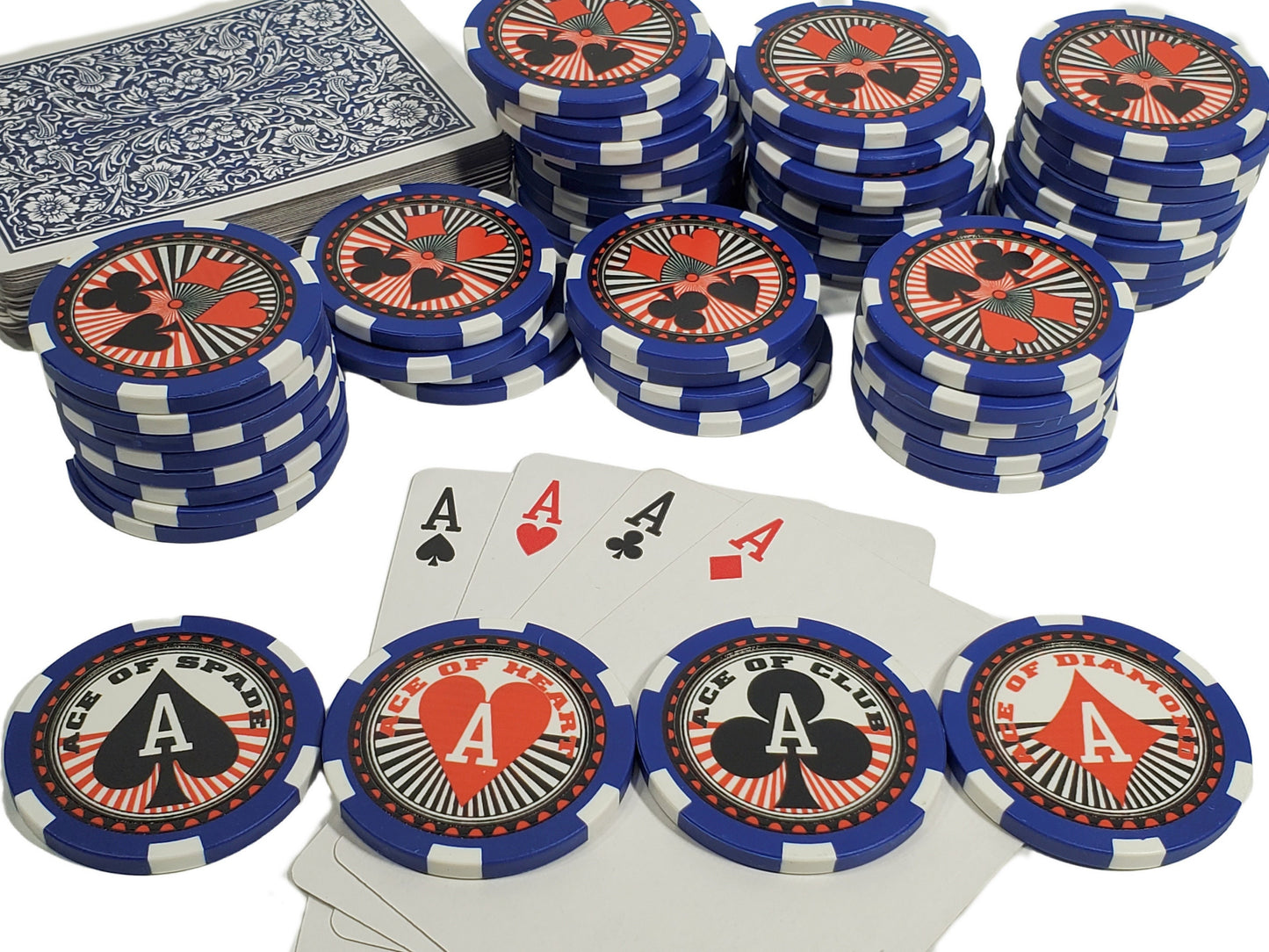 Poker Chip Playing Card Set: Casino Style, Cardian, Poker Run & Bowling