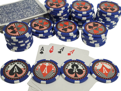 Poker Chip Playing Card Set: Casino Style, Cardian, Poker Run & Bowling