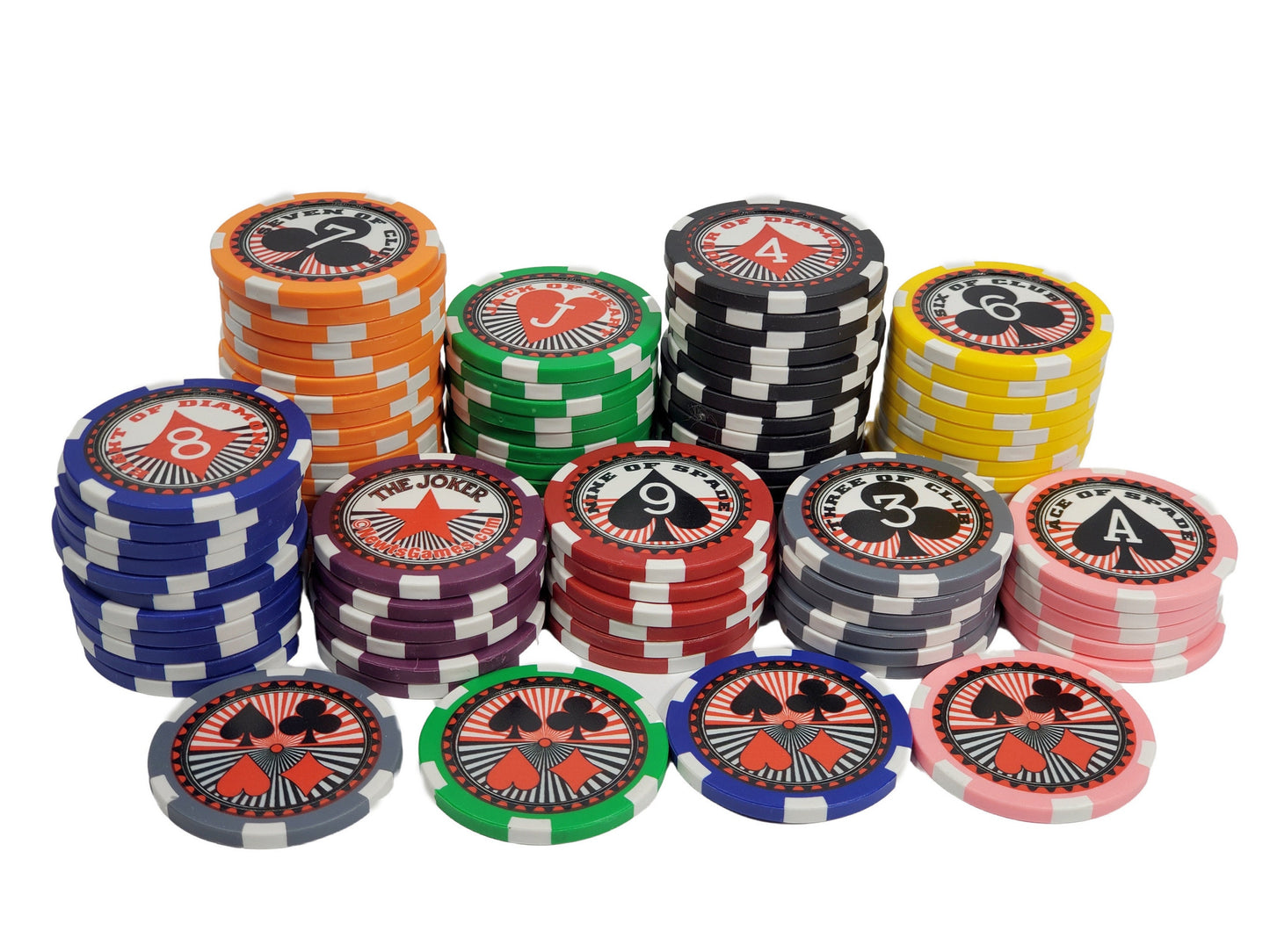 Poker Chip Playing Card Set: Casino Style, Cardian, Poker Run & Bowling