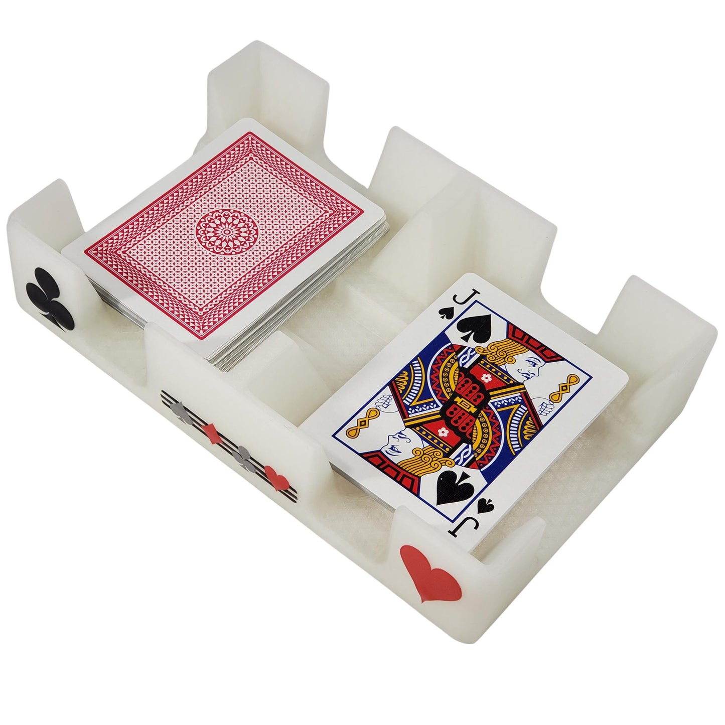 Busting with Pips Playing Card Tray - Sides Have a Heart, Club, Diamond, Spade Pattern (Crystal)
