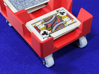 Gliding Playing Card Tray: Heavy duty wheels help it slide across surfaces for card games