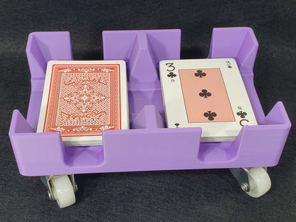 Gliding Playing Card Tray: Heavy duty wheels help it slide across surfaces for card games