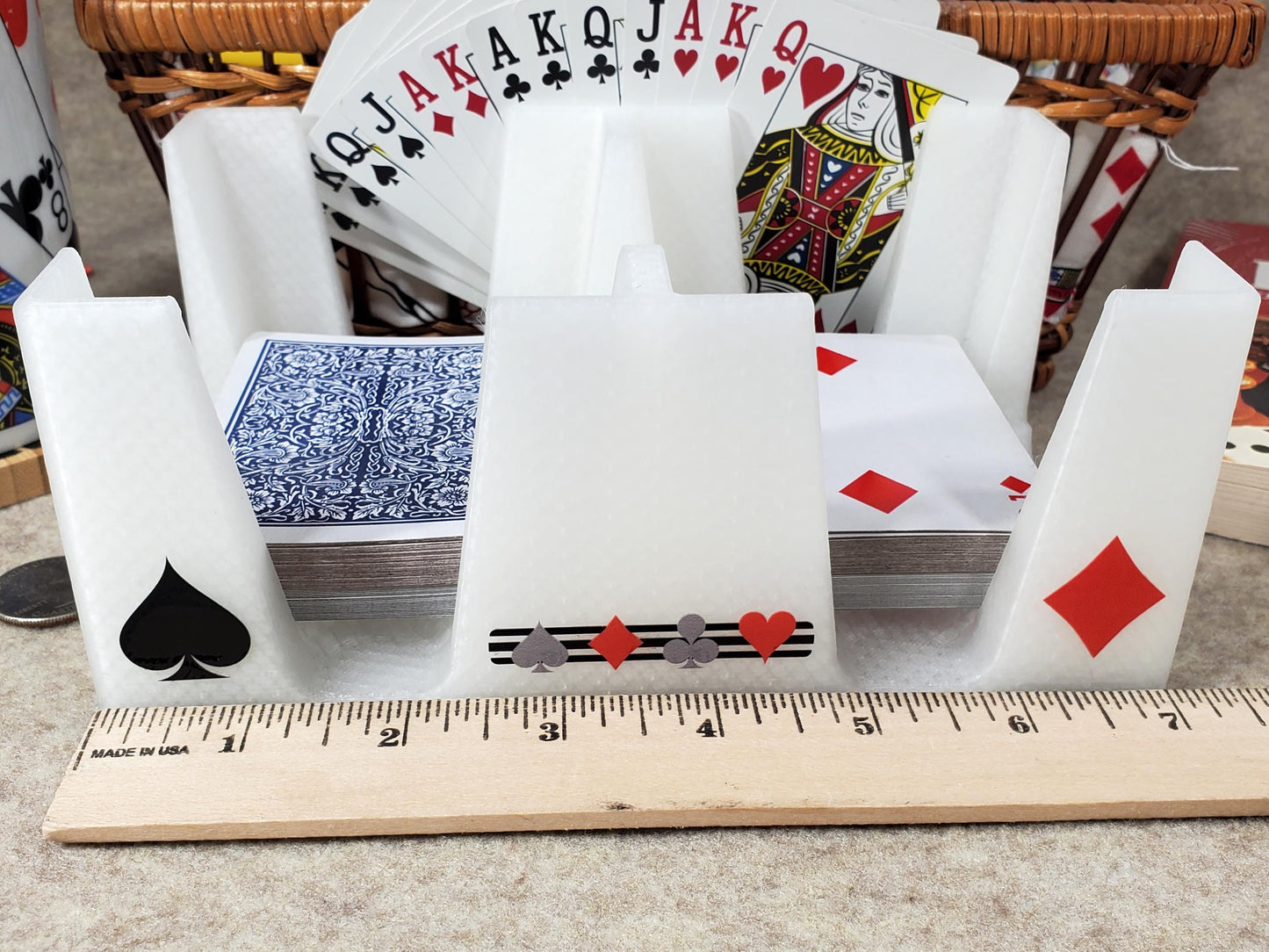 Busting with Pips Playing Card Tray - Sides Have a Heart, Club, Diamond, Spade Pattern (Crystal)