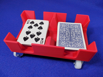 Gliding Playing Card Tray: Heavy duty wheels help it slide across surfaces for card games