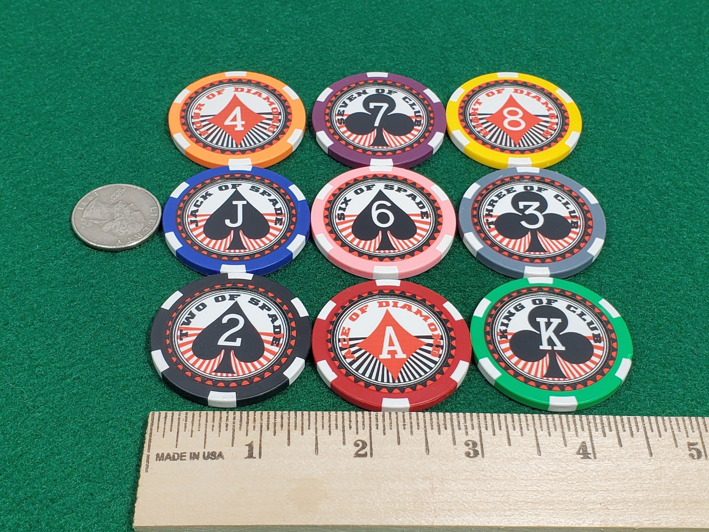 Poker Chip Playing Card Set: Casino Style, Cardian, Poker Run & Bowling