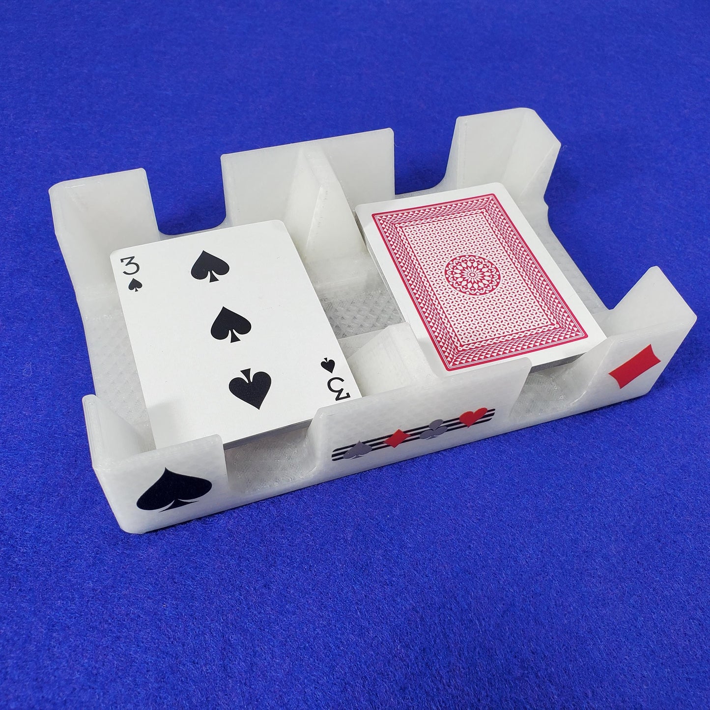 Busting with Pips Playing Card Tray - Sides Have a Heart, Club, Diamond, Spade Pattern (Crystal)