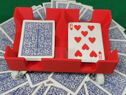 Gliding Playing Card Tray: Heavy duty wheels help it slide across surfaces for card games