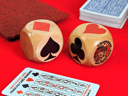 Suited Trump Marker Cubes: Lil' Trumpy design for Euchre, Pinochle Card Games