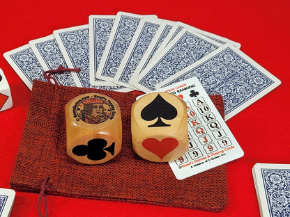 Suited Trump Marker Cubes: Lil' Trumpy design for Euchre, Pinochle Card Games