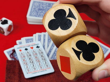 Suited Trump Marker Cubes: Lil' Trumpy design for Euchre, Pinochle Card Games