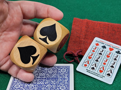 Suited Trump Marker Cubes: Lil' Trumpy design for Euchre, Pinochle Card Games