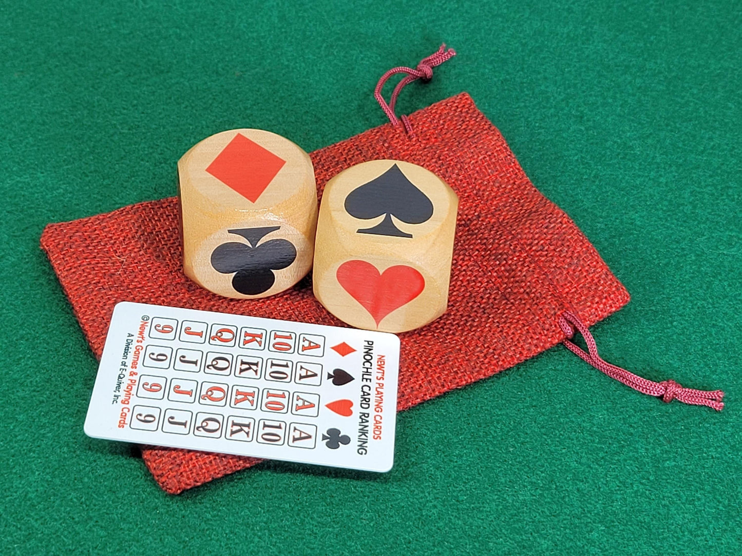 Suited Trump Marker Cubes: Lil' Trumpy design for Euchre, Pinochle Card Games