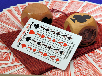 Suited Trump Marker Cubes: Lil' Trumpy design for Euchre, Pinochle Card Games