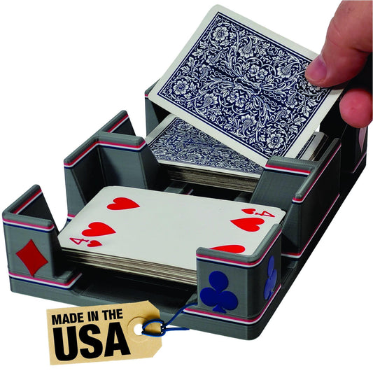 Patriotic Playing Card Tray, suited designed for 2 decks - US Made (Ritzy Design)