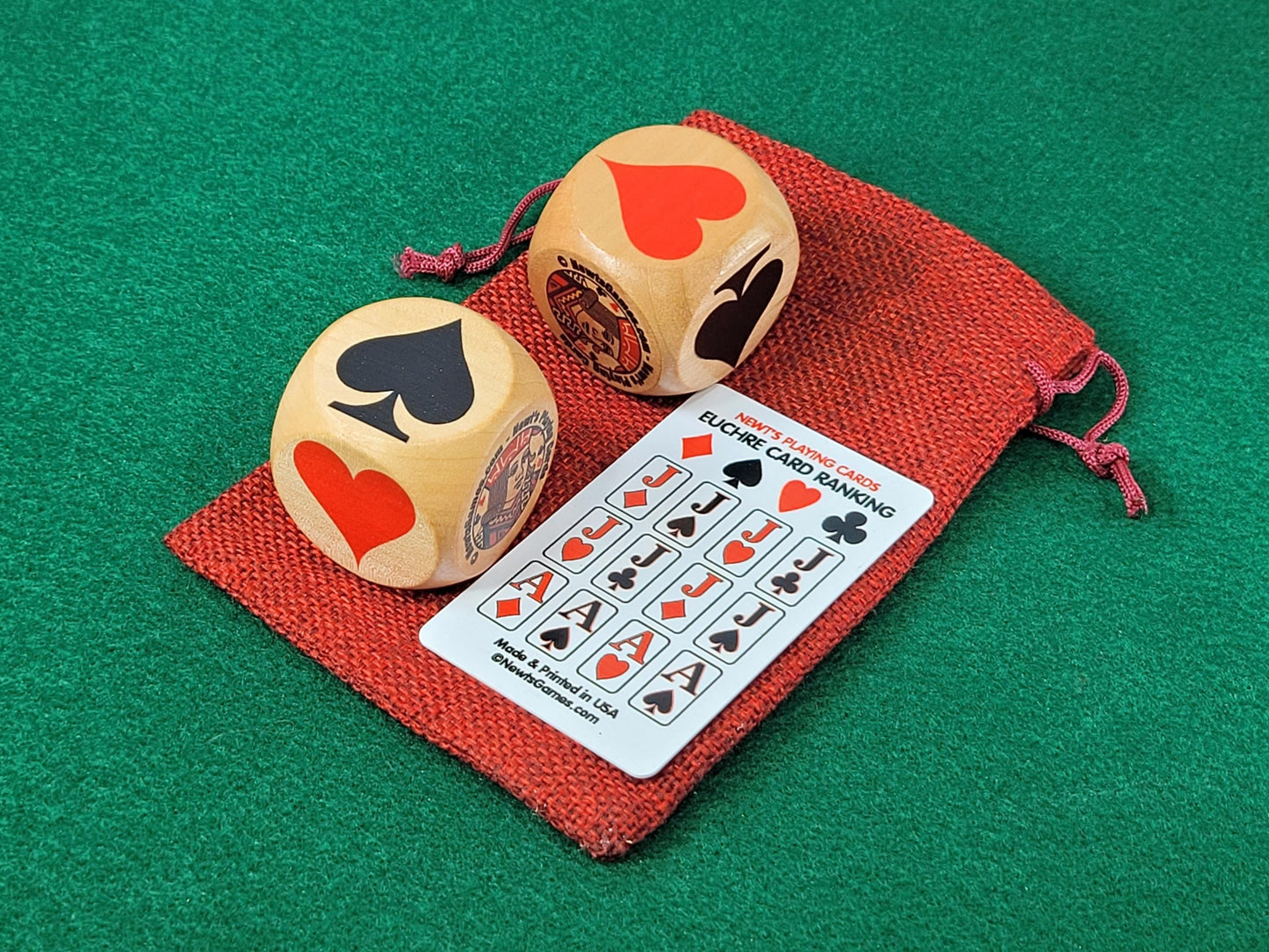 Suited Trump Marker Cubes: Lil' Trumpy design for Euchre, Pinochle Card Games