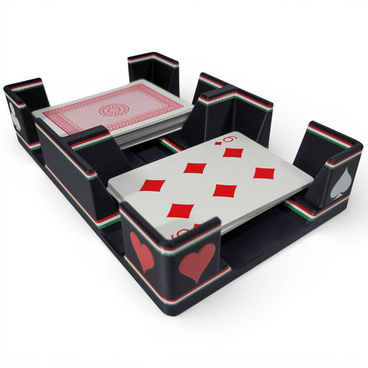 Tuxedo Black Playing Card Tray, suited designed for 2 decks - US Made (Ritzy Design)