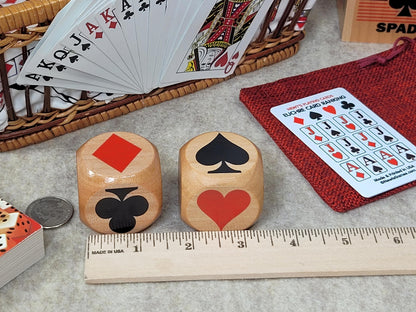 Suited Trump Marker Cubes: Lil' Trumpy design for Euchre, Pinochle Card Games