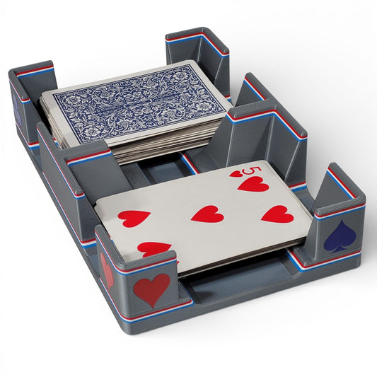 Suited Playing Card Tray: Ritzy Design, Draw & Discard Canasta and Other Card Games