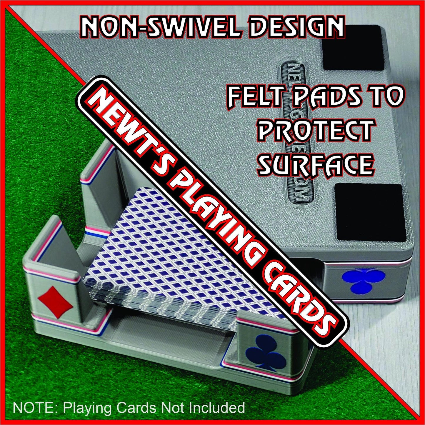 Patriotic Playing Card Tray, suited designed for 2 decks - US Made (Ritzy Design)