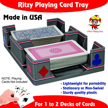 Patriotic Playing Card Tray, suited designed for 2 decks - US Made (Ritzy Design)