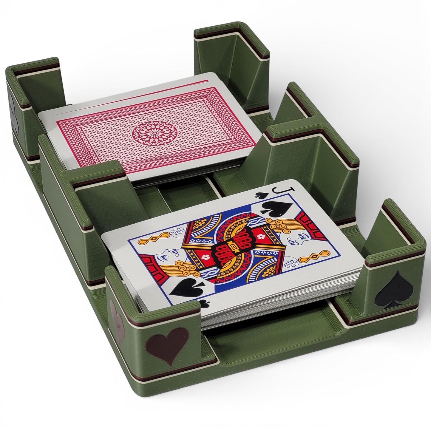 Suited Playing Card Tray: Ritzy Design, Draw & Discard Canasta and Other Card Games